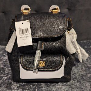 Coach Black Leather Mini Backpack